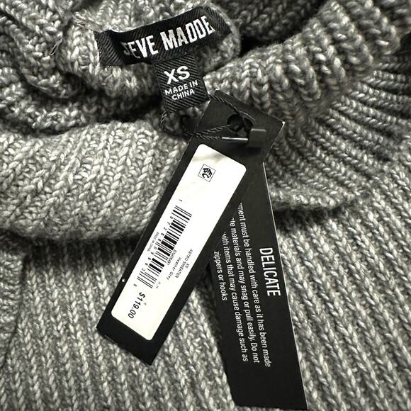 Steve Madden Women’s XS Astro Crystal Turtleneck Sweater Gray Sparkle Cozy Knit - Picture 8 of 8